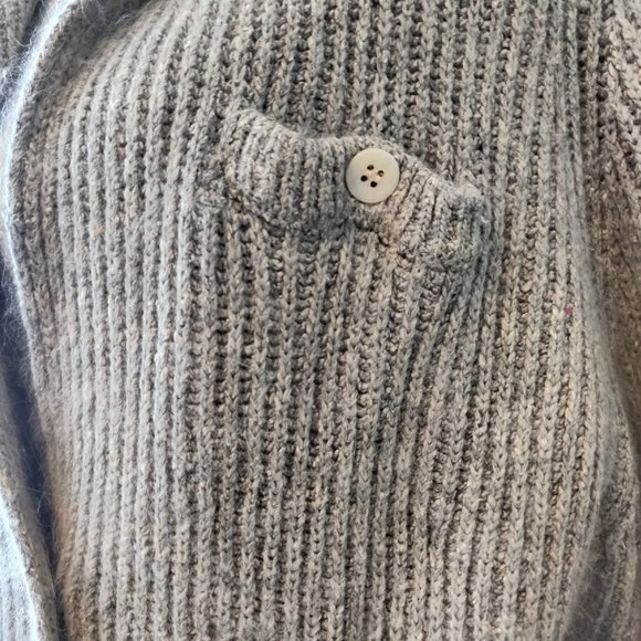 Liz Claiborne Collection Womens Gray Silk Angora Blend Button Grandpa Cardigan L - Picture 6 of 11